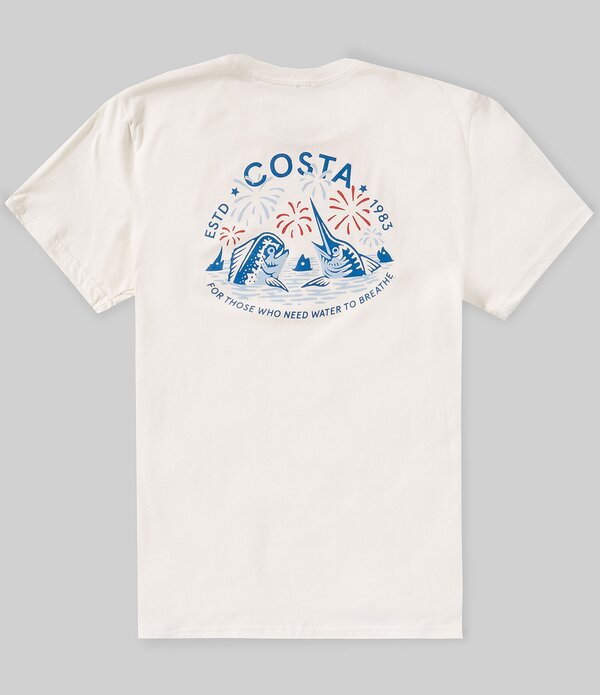 コスタ メンズ トップス プルオーバー Costa Firework Friends Americana Short Sleeve T-Shirt Vintage White 白いこと