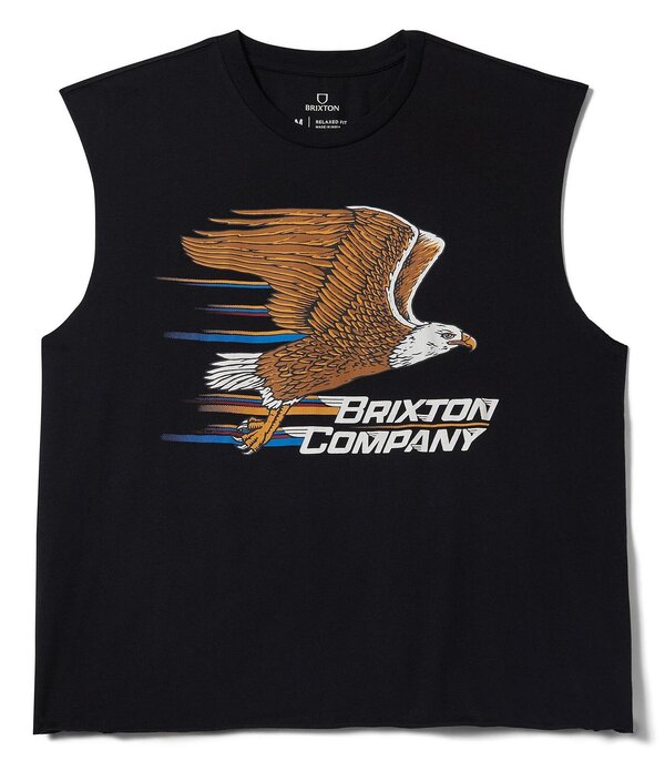 ブリクス英トン メンズ トップス プルオーバー Brixton Freeagle Repair Shop Muscle Tank Black Worn Wash 黒いこと