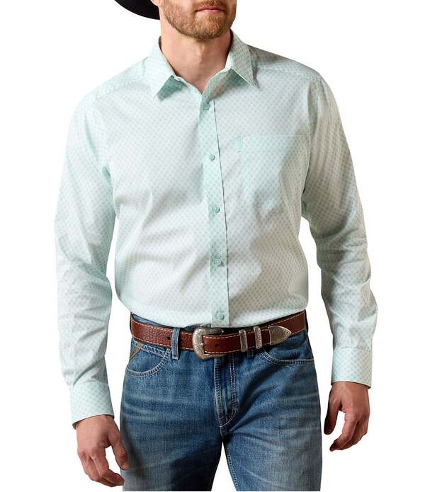 アリアト メンズ トップス プルオーバー Ariat Everything Classic Fit Long Sleeve Shirt Blue 青色 トップス-カジュアルシャツ-メンズファッション