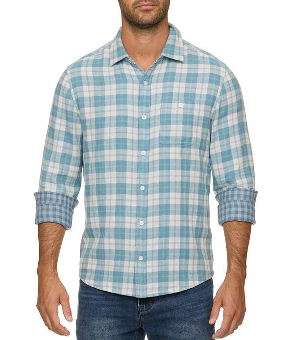 信号旗 アンド アンセム メンズ トップス プルオーバー Flag and Anthem Long Sleeve Liburn Shirt Blue/White/Mint 白いこと
