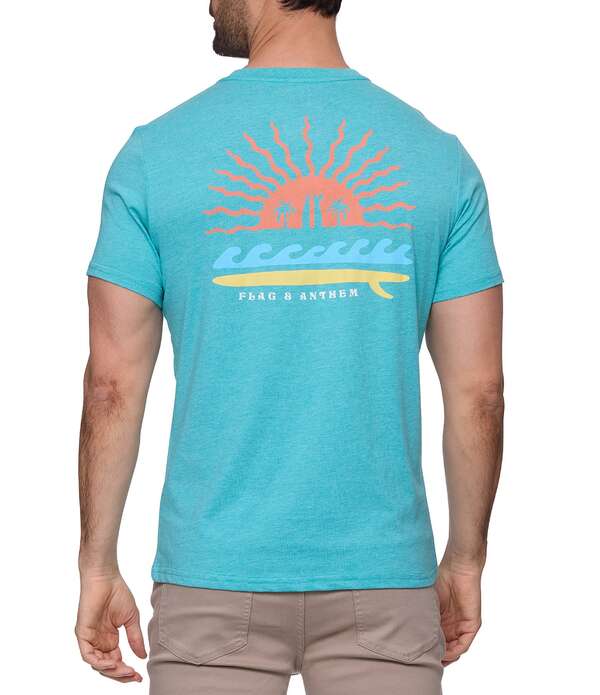 信号旗 アンド アンセム メンズ トップス プルオーバー Flag and Anthem Short Sleeve Sun Rays And Surf T-Shirteal Heather ギョリュウモドキ