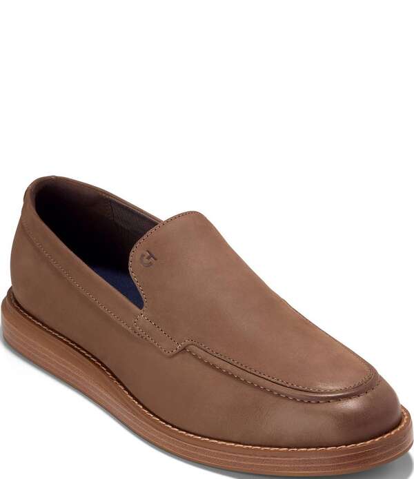 電話を掛けるハーン メンズ シューズ スリッポン・ローファー Cole Haan Men\u0027s Grand Neoclassic Nubuck Venetian Loafers Light Whiskey/Italian Dark Natural