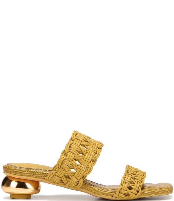 サムエデルマン レディース シューズ 踵 サンダル なめし革 Circus NY by Sam Edelman Clover Woven Leather Sculpted Heel Slip On Dressandals Lima Lime 菩提樹