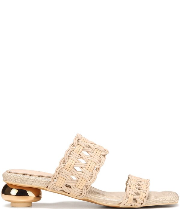 サムエデルマン レディース シューズ 踵 サンダル なめし革 Circus NY by Sam Edelman Clover Woven Leather Sculpted Heel Slip On Dressandals Vanilla Bean