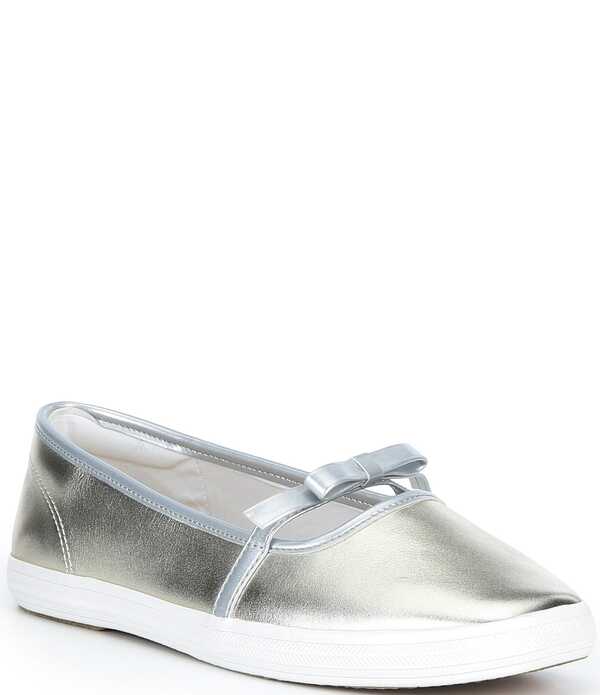 ケッズ レディース シューズ パンプス ミニ トール なめし革 Kedsquare Toe Mini Bow Metallic Leather Mary Janes Champagne 三鞭酒