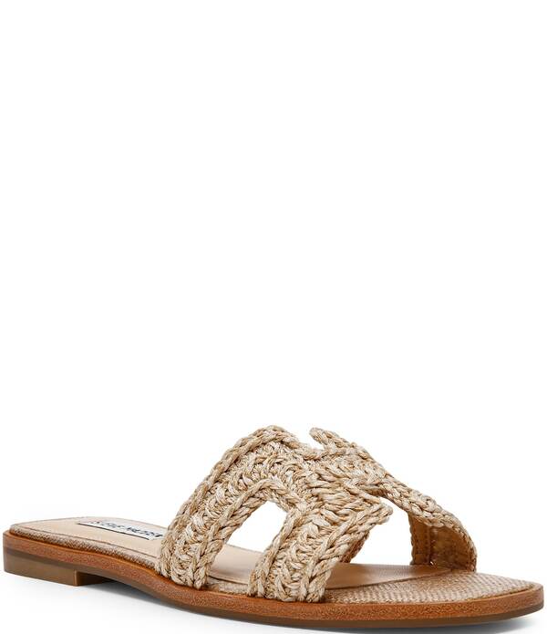 スティーブ マデン レディース シューズ パンプス サンダル Steve Madden Hadyn Raffia Flat Slide Sandals Raffia