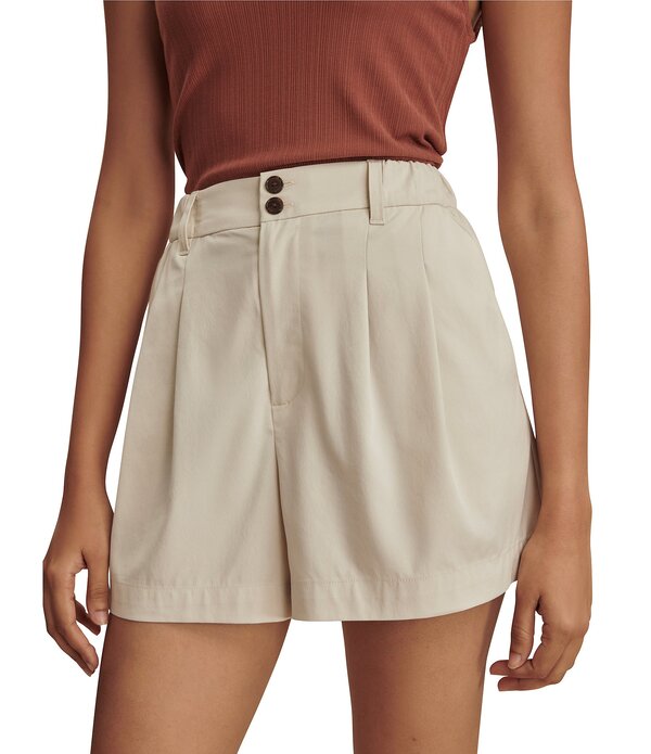 バーレイ レディース ボトムス 二分の一ズボン下・さる股引き 遊撃手ズボン下 Varley Tansy Woven High-Rise Shorts Ivory 象牙色