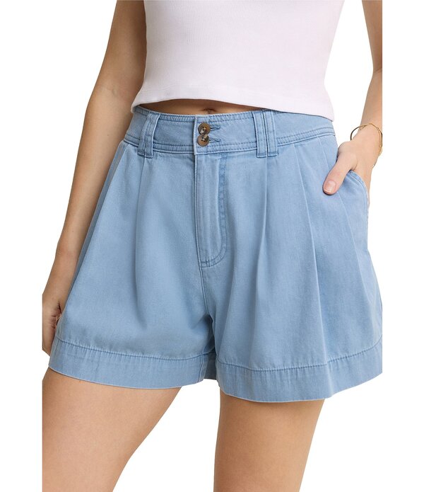 ノーバディーズ チャイルド レディース ボトムス ハーフパンツ・ショーツ プリーツ ショートパンツ Nobody's Child Albie Pleated High Waisted Shorts Blue ブルー｜ReVida 店
