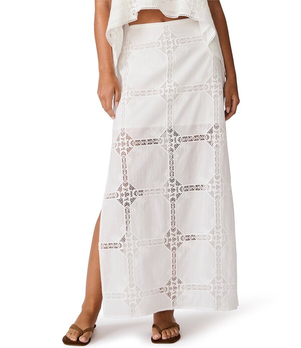 スティーブ マデン レディース ボトムスカート マキシ Steve Madden Monique Coordinating Eyelet Column Maxi Skirt Antique|ReVida 店