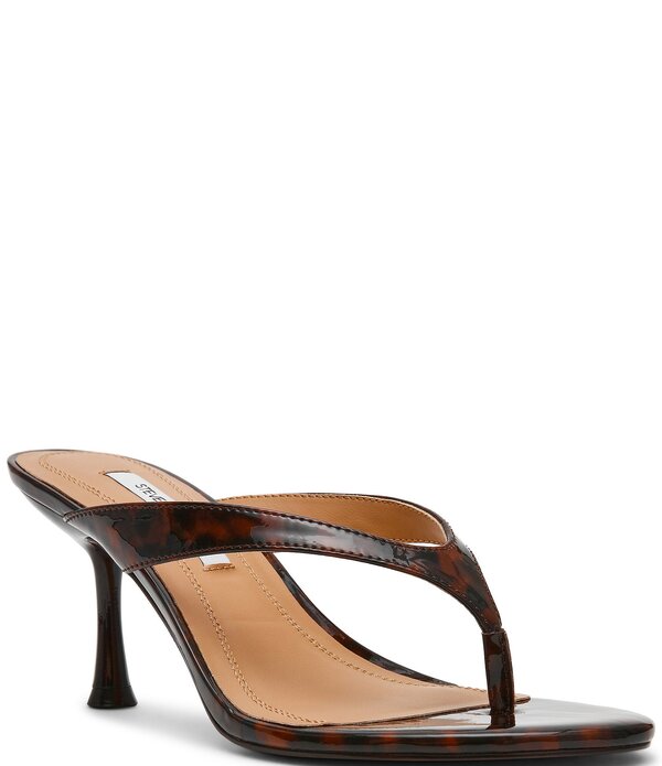 スティーブ マデン レディース シューズ 踵 刷り上げる サンダル Steve Madden Faroh Tortoise Print Patenthong Dressandals Tortoise