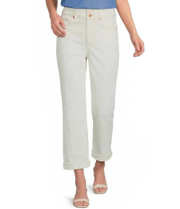 エヌワイディージェイ レディース ボトムス ジーンズズボン下 引っ切り無い プチ クロップド デニム NYDJ Petite Size Stretch Denim LiftuckR Technology Straight Leg Cropped Jeans Vintage White 白いこと