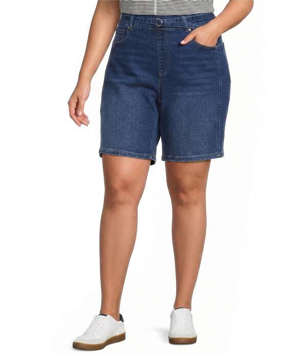 ウエストバウンド レディース ボトムス ハーフパンツ・ショーツ プラスサイズ ショートパンツ Westbound Plusize High Rise Belted Bermuda Shorts Carolina Blue ブルー｜ReVida 店 14,896円