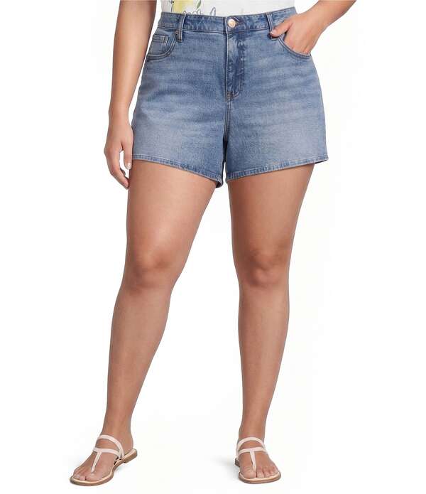 カットフロムザクロス レディース ボトムス ハーフパンツ・ショーツ プラスサイズ ショートパンツ デニム KUT from the Kloth Plusize Jane Stretch Denim High Rise Shorts Peaceful Wash デニム|ReVida 店