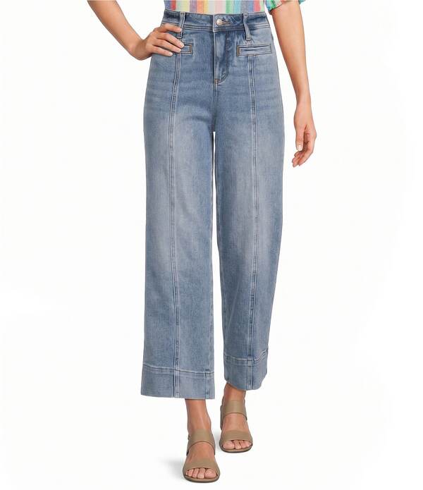 エヌワイディージェイ レディース ボトムス ジーンズズボン下 ワイドレッグ アンクル デニム NYDJ Teresa Stretch Denim Wide Leg Anklength Jeans Mist Springs ジーンズ