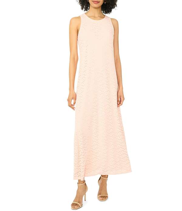 ヴィンスカムート レディース トップス ワンピース クルーネック ノースリーブ マキシ Vince Camuto Crew Neck Sleeveless Maxi Tank Dress BRIGHT PERI｜ReVida 店