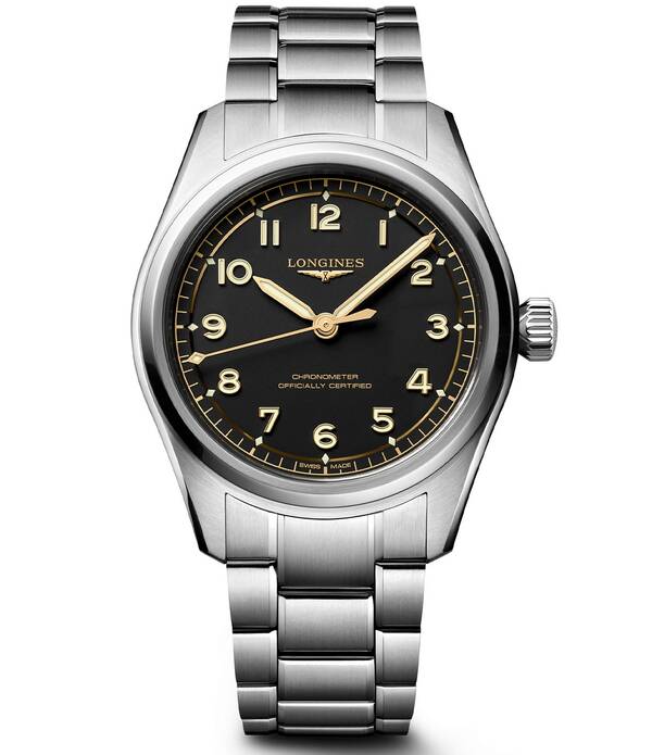 ロンジン レディース 佩び物 ウォッチ プルオーバー Longines Men\u0027spirit Pilot Automatic Stainlessteel Bracelet Watch Silver/Black 黒いこと