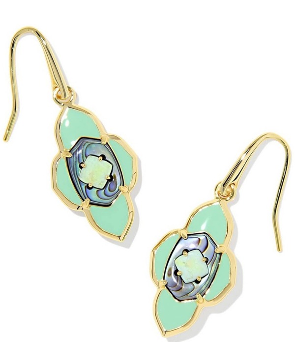 ケンドラスコット レディース アクセサリー ピアス・イヤリング Kendra Scott Abbie Medallion Small Drop Earrings Gold Sea Green Mix グリーン|ReVida 店