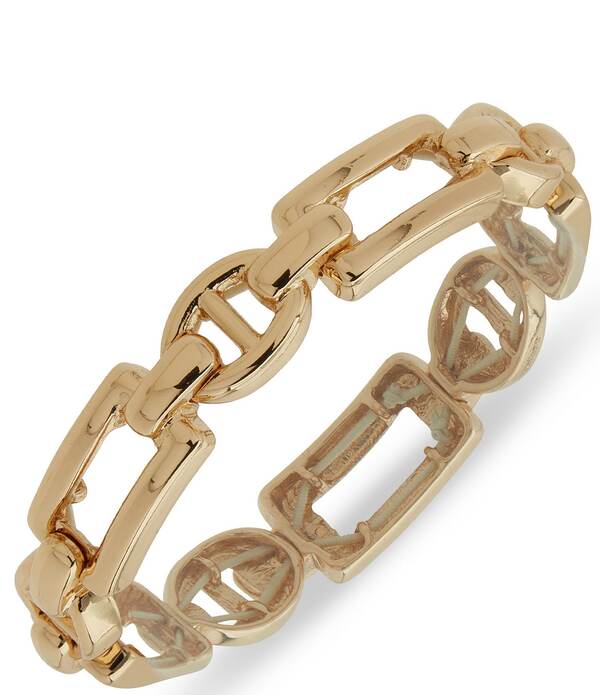アンクライン レディース アクセサリー ブレスレット・バングル・アンクレット Anne Klein Wide Link Stretch Bracelet Gold ゴールド|ReVida 店