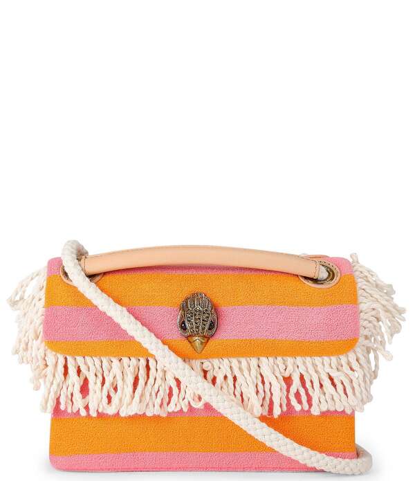 カートジェイガーロンドン レディース バッグ ミニ フリンジ Kurt Geiger London Kurt's Cabana Mini Kensington Fringe Crossbody Bag Orange Pink ピンク|ReVida 店