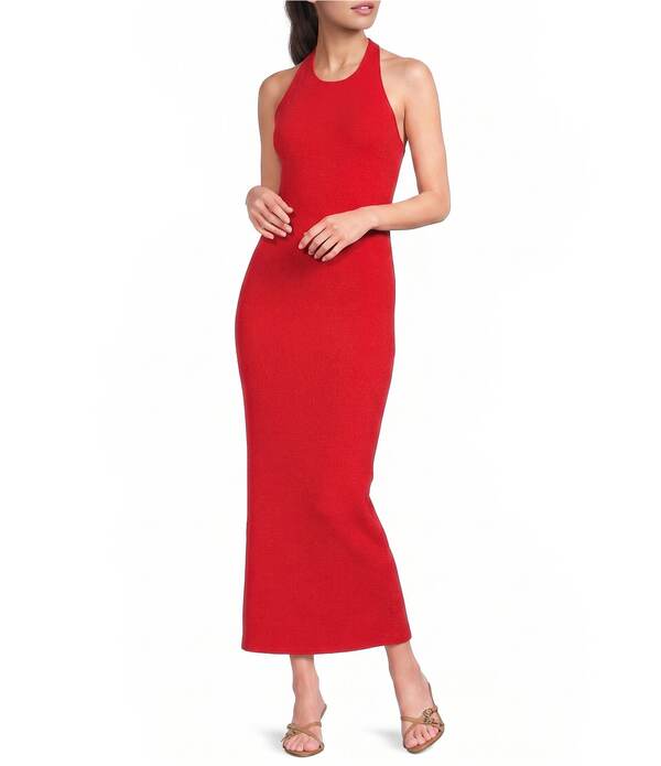 ジービー レディース トップス ワンピース ニット マキシ ホルター GB Halter Necknit Maxi Dress Ruby Red レッド｜ReVida 店