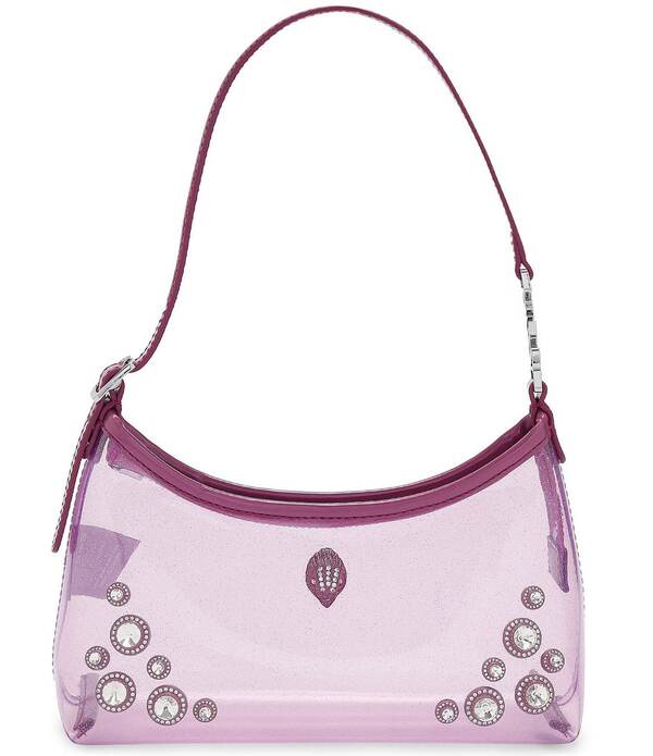 カートジェイガーロンドン レディース 御徒面子 Kurt Geiger London Kurt Clear Vinyl Sling Embellished Shoulder Bag Purple パープル