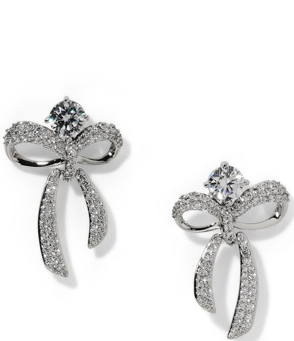 ナディール レディース アクセサリー ピアス・イヤリング Nadri Eros CZ Small Bow Drop Earringsilver シルバー|ReVida 店