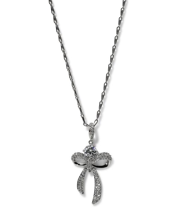 ナディール レディース アクセサリー ネックレス・チョーカー レース Nadri Eros Bow Rhinestone Short Pendant Necklace Silver シルバー｜ReVida 店