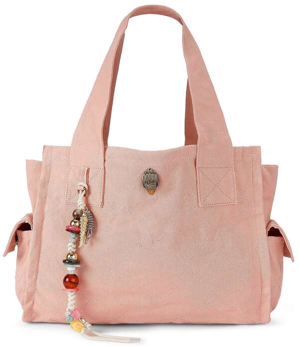 カートジェイガーロンドン レディース バッグ Kurt Geiger London Celia Canvas Tote Shoulder Bag Light Pink ピンク｜ReVida 店