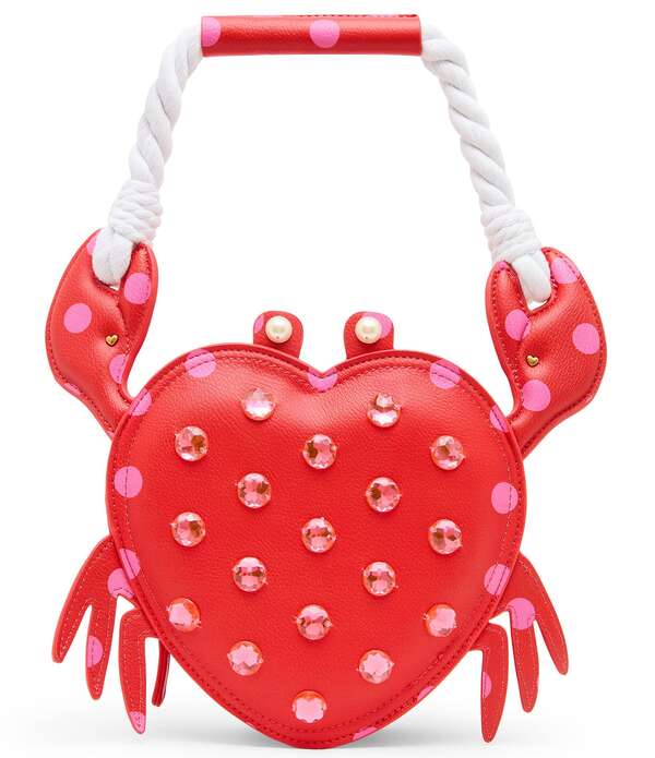 ベッツィジョンソン レディース 御徒面子 Betsey Johnson Shell Raiser Lobsterhinestone Shoulder Bag Red 赤いこと