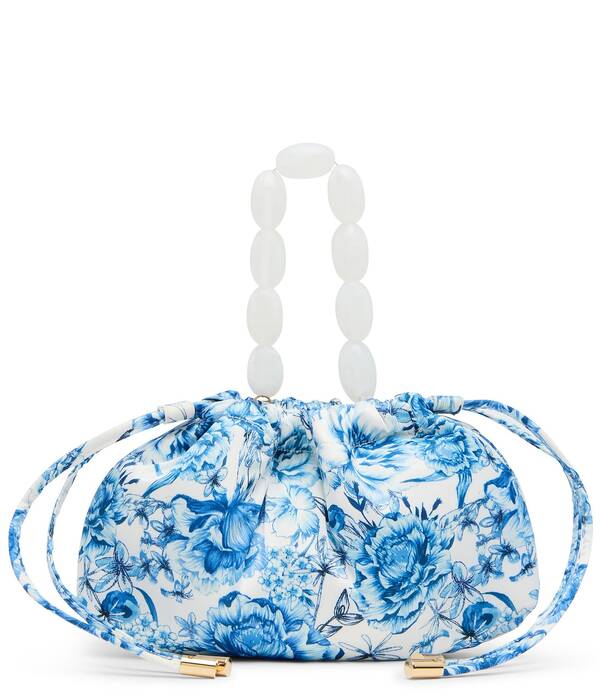 ベッツィジョンソン レディース バッグ Betsey Johnson Toile Drawstring Pouch Shoulder Bag Blue ブルー|ReVida 店