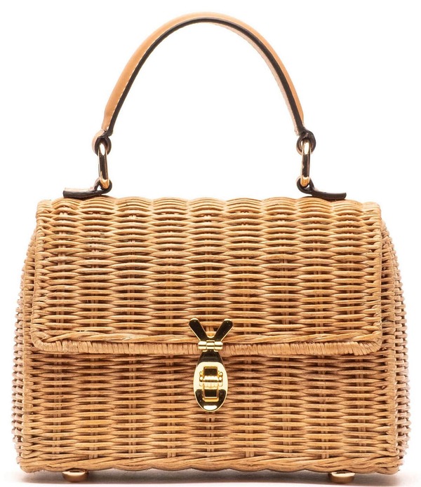 フランセスバレンタイン レディース 御徒面子 FRANCES VALENTINE Straw Bunny Basket Bag Toast