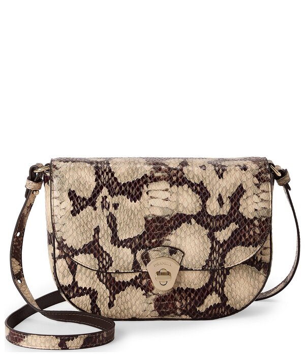 ブランミン レディース 御徒面子 BRAHMIN Mythos Collection Feline Portia Snakembossed Flap Crossbody Bag Feline
