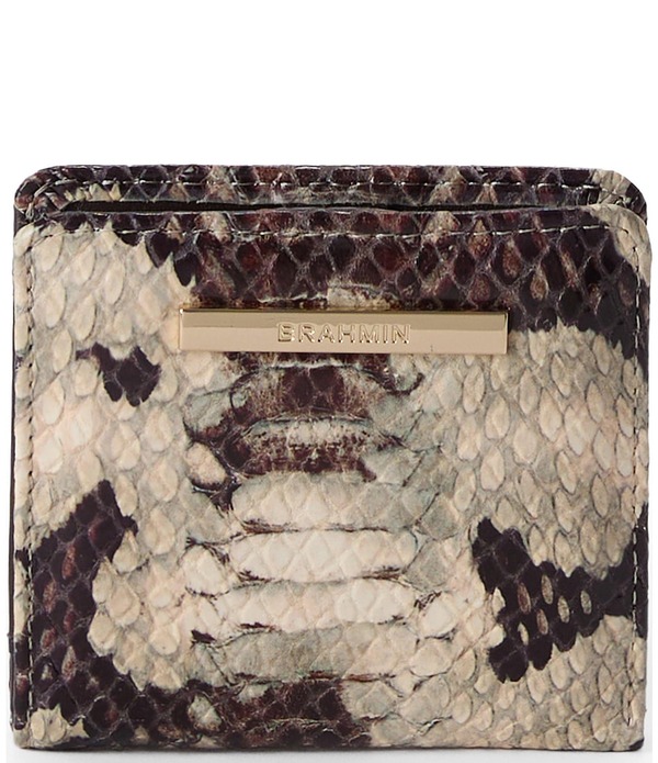ブランミン レディース 付属品 紙入れ ミニ BRAHMIN Mythos Collection Feline Jane Snakembossed Mini Bifold Snap Wallet Feline