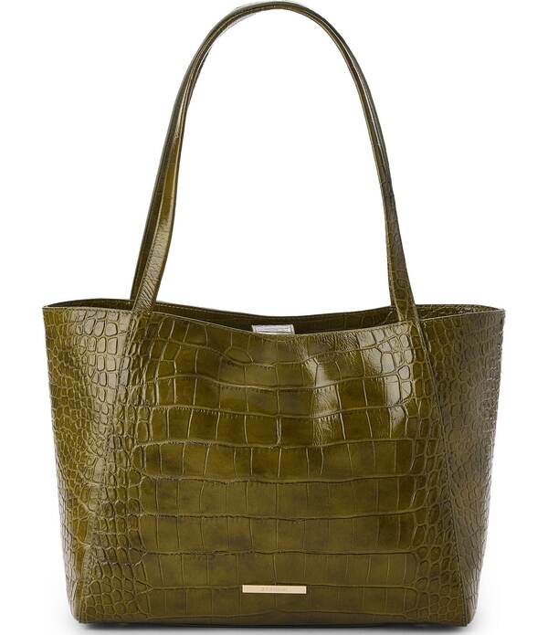 ブランミン レディース バッグ BRAHMIN Alba Collection Mona Embossed Tote Bag Olive オリーブ｜ReVida 店