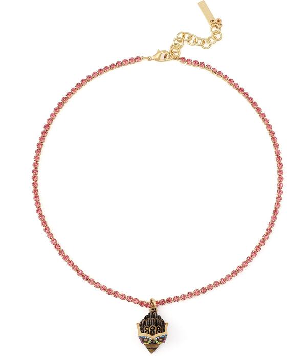 カートジェイガーロンドン レディース アクセサリー ネックレス・チョーカー レース Kurt Geiger London Signature Sunglasses Eagle Pendantennishort Pendant Necklace Pink ピンク｜ReVida 店