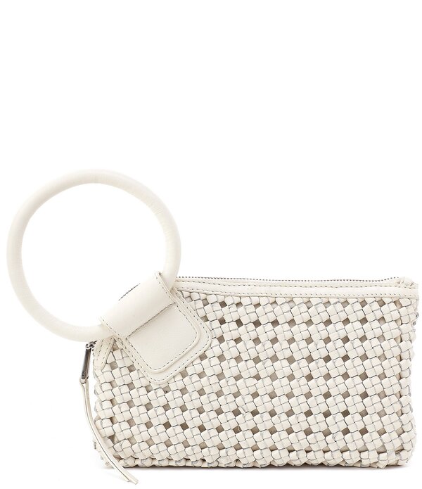 ホボ レディース 付属品 紙入れ なめし革 Hobo Sable Woven Leather Wristlet White Cap 白いこと