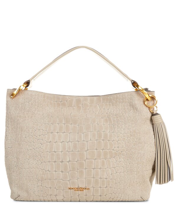 ダナキャラン レディース 御徒面子 スエードクロス Donna Karan Gelnnwood Croc Suede Shoulder Bag Moth