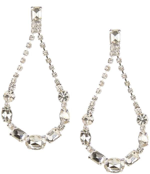 セザンヌ レディース アクセサリー ピアス・イヤリング Cezanne Mayra Loop Drop Earringsilver/Crystal シルバー｜ReVida 店