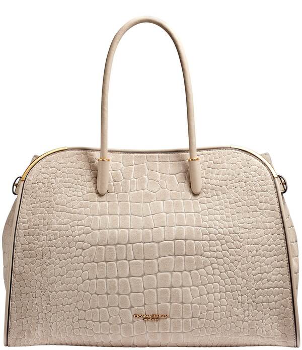 ダナキャラン レディース 御徒面子 繻子 スエードクロス Donna Karan Satin Croc Suede Tote Bag Moth
