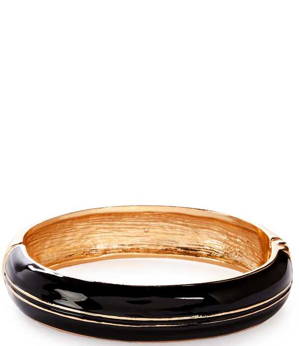 ディラーズ レディース アクセサリー ブレスレット・バングル・アンクレット Dillard's Enamel Wide Hinge Bracelet Gold/Jet ゴールド｜ReVida 店