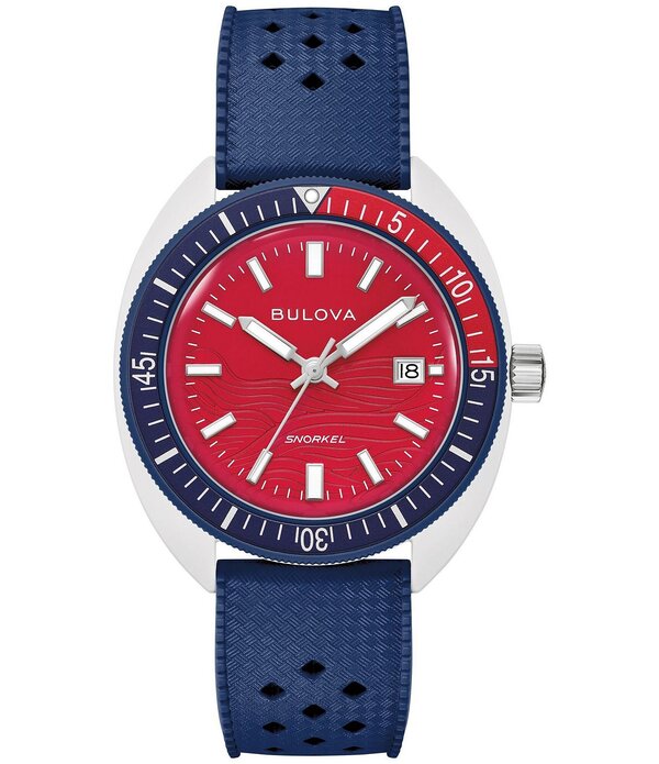 ブロバ レディース 佩び物 ウォッチ Bulova Men\u0027snorkel Sail 4three Hand Blue Strap Watch Blue 青色