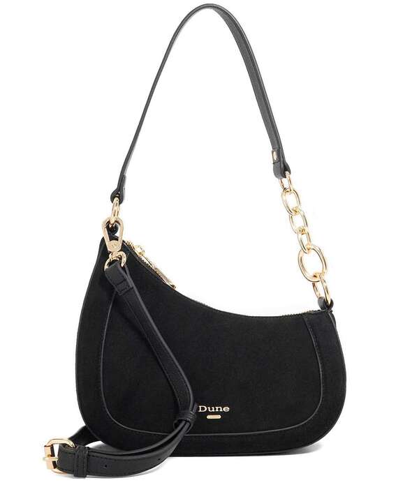 デューンロンドン レディース 御徒面子 スエードクロス Dune London Direction Angular Suede Shoulder Bag Black 黒いこと