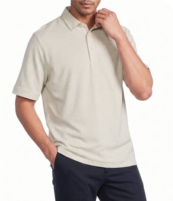 ラウンドトゥリーアンドヨーク メンズ トップス シャツ Roundtree & Yorke TravelSmart Short Sleeve Heather Polo Tan タン|ReVida 店