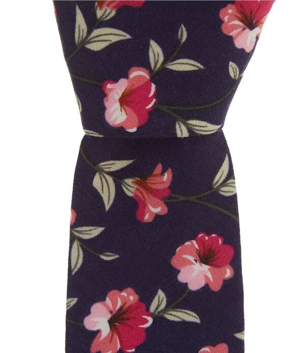 一風変わったペンギン メンズ 付属物 タイ 御花柄 御花 Original Penguin Conte Floral 2 1/2 Woven Tie Navy 米国海軍
