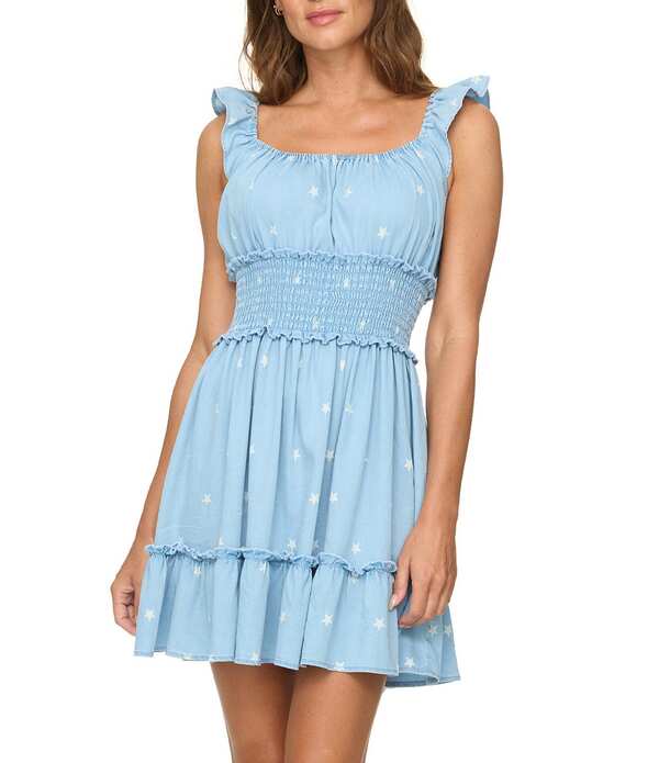 フラッグ アンド アンセム レディース トップス ワンピース ミニ Flag and Anthem Raleigh Mini Dress Light Wash|ReVida 店
