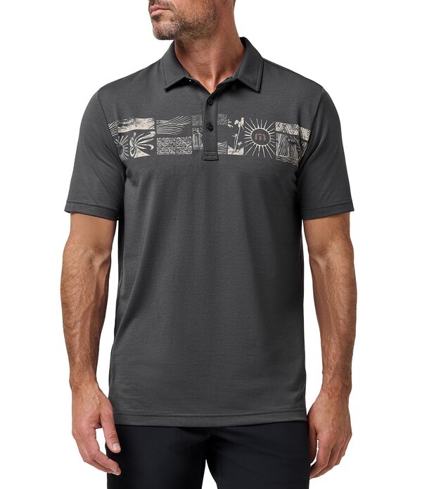 トラビスマヒュー メンズ トップス ティーシャツ ティーシャツ TravisMathew Performance Jersey Marina Short Sleeve Polo Shirt Ebony