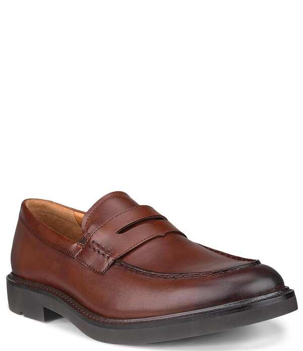 残響音 メンズ シューズ スリッポン・ローファー なめし革 ECCO Men\u0027s Metropole London Leather Penny Loafers Cognac