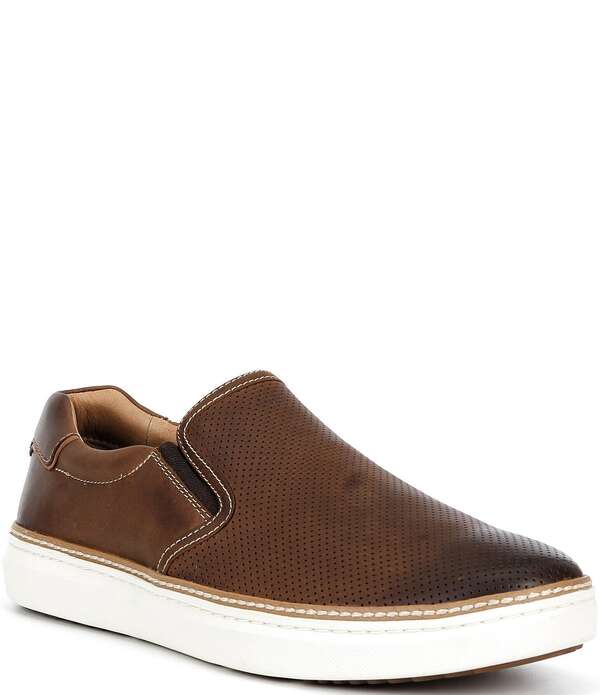ジョンストンアンドマーフィー メンズ シューズ スリッポン・ローファー スニーカー Johnston \u0026 Murphy Men\u0027s McGuffey 2 Perfed Slip-On Loafer Sneakers Brown Oiled 赤銅色