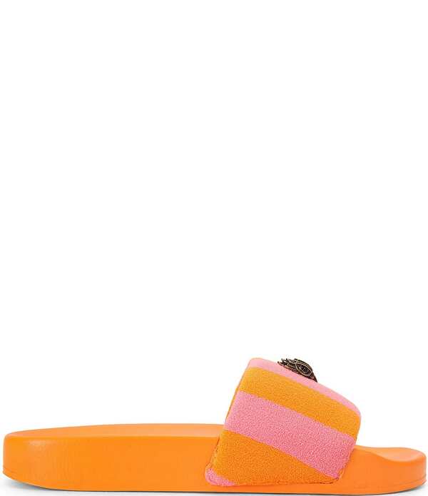 カートジェイガーロンドン レディース シューズ パンプス サンダル パイル Kurt Geiger London Kurt\u0027s Cabana Meena Striped Terry Pool Slide Sandals Orange/Pink サクラ色
