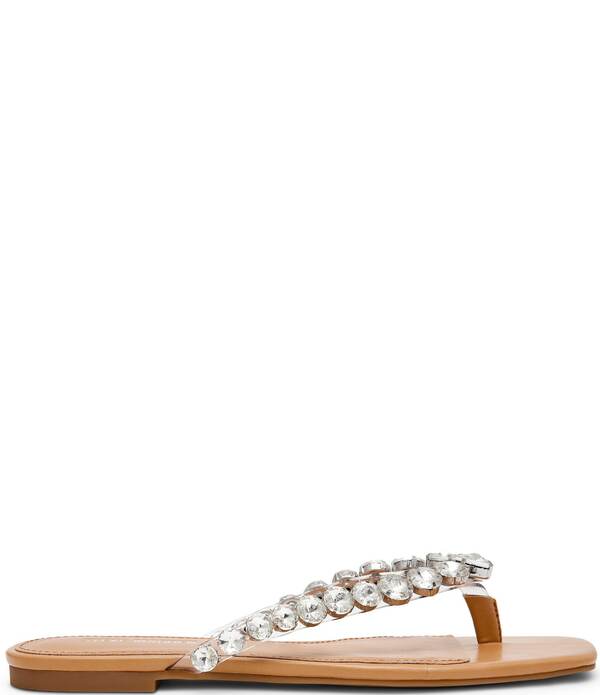 スティーブ マデン レディース シューズ サンダル Steve Madden Marble Rhinestone Flathong Sandalsilver/Multi しろがね色